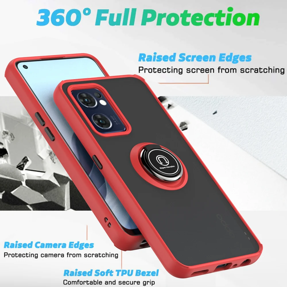 Матовый чехол KEYSION для OPPO Reno7 5G 7 Z 5 Lite 5F 4 Pro прозрачное кольцо противоударный