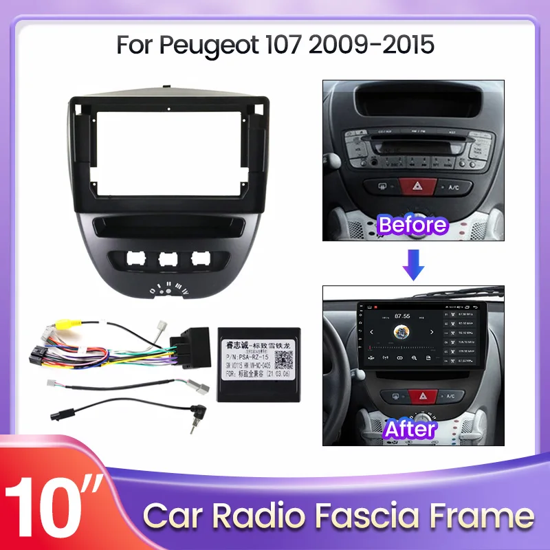 

Автомобильный радиоприемник 2 Din, пластиковая рамка Fascia ДЛЯ Peugeot 107, для TOYOTA Aygo, для CITROEN C1 2005-2014, комплект для установки приборной панели