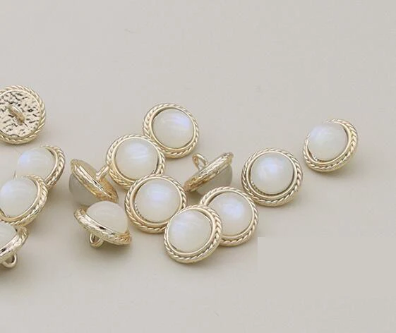 10 шт./партия женские металлические пуговицы с жемчугом