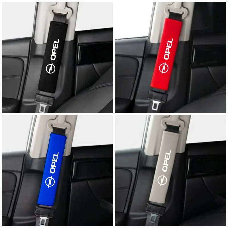 2pcs Car Seat Belt Cover Shoulder Pads Auto Interior Decoration Accessories Case For Opel OPC LINE Astra Insignia Corsa Mokka