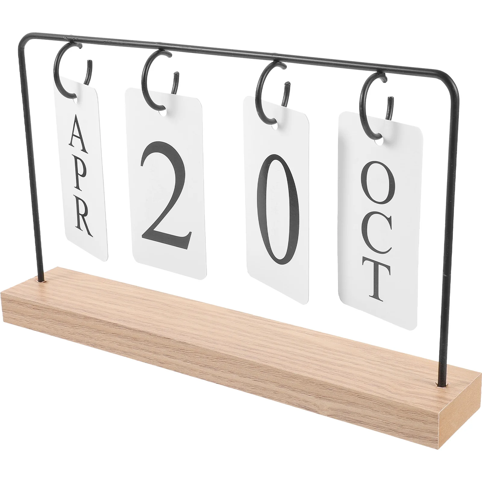 

Office Decor Desk Calendar Wood Flip Wrought Iron Accessories Reusable Perpetual