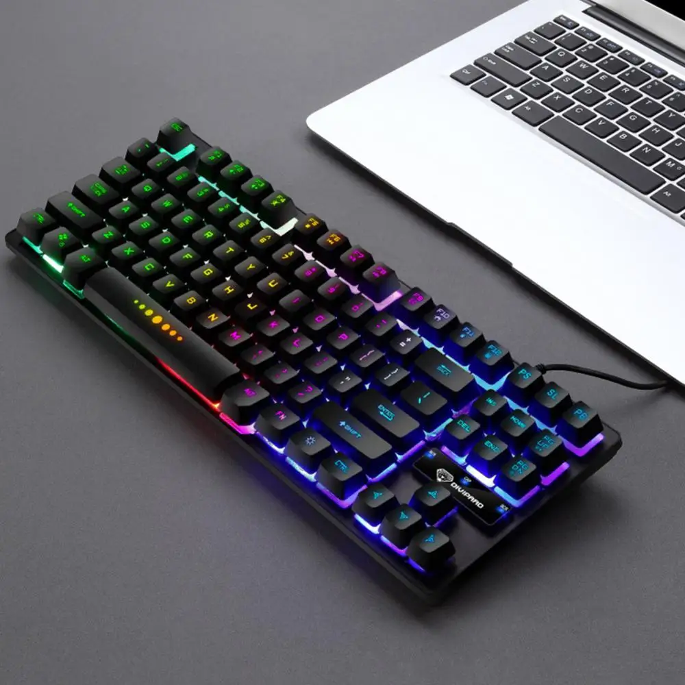 

GK-10 Backlight Characters 87 Keys Gaming Wired Mechanical Keyboard Rechargeable Key Board for Laptop/PC Accessories