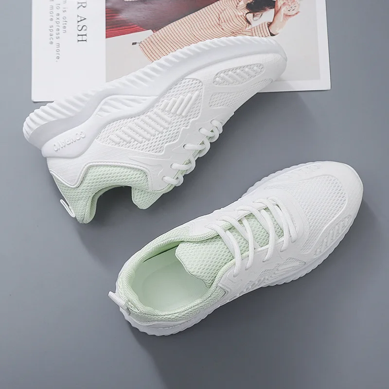 

2022 summer new sports women's shoes small coconut running shoes all-match breathable single mesh shoes women