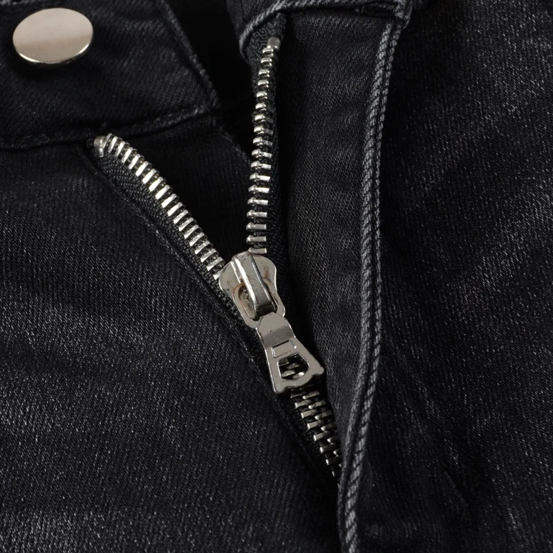 Fashion Streetwear Men Jeans Retro Black Gray Stretch Slim Fit Hole Ripped Jeans Men Patched Designer Hip Hop Brand Pants Hombre