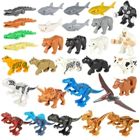 2022 new animal building blocks animal model gorilla giraffe shark leopard assembly bricks educational toys for children gifts
