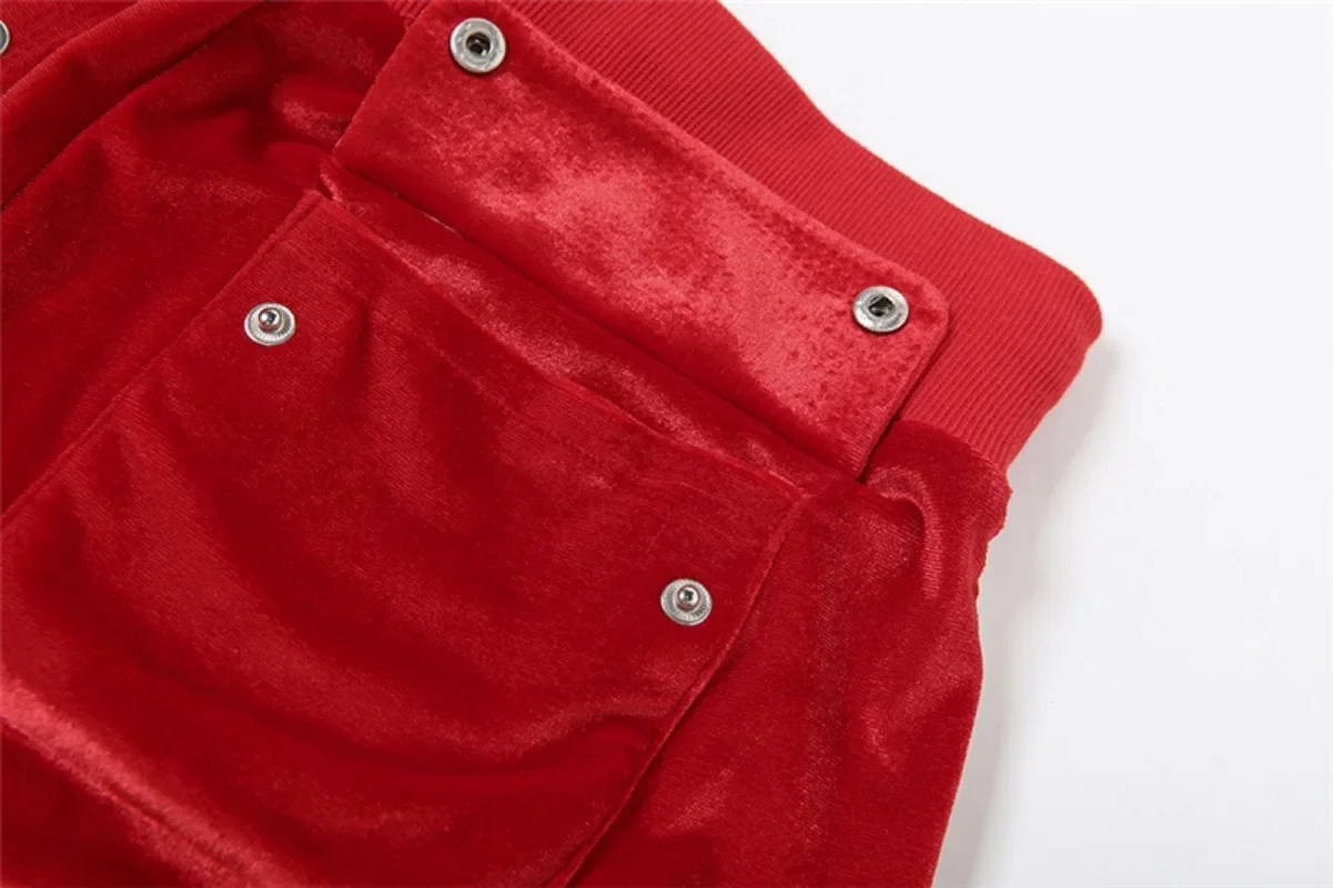 2024 осень-зима полосатый лоскутный бархатный комплект из 2 предметов женские