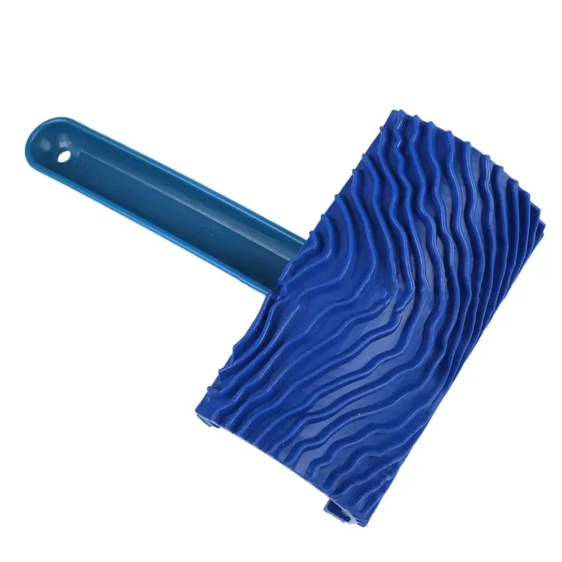 

Multifunctional Wood Grain Wall Decorative Paint Roller Brush Blue Handle Tool