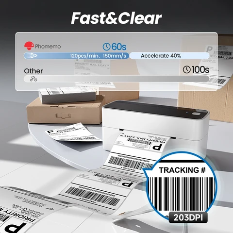 Phomemo 241 Bluetooth Принтер транспортных этикеток Беспроводной термопринтер этикеток 25 мм-118 мм Совместимость со штрих-кодом Различная вилка для страны