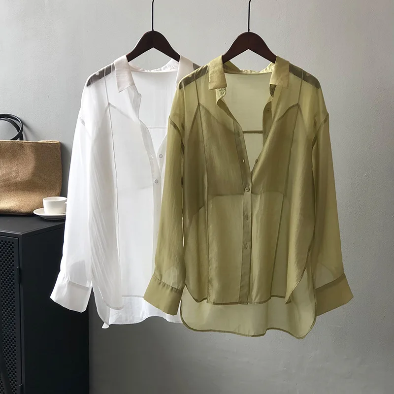 Женская рубашка с длинным рукавом новый стиль лето 2023