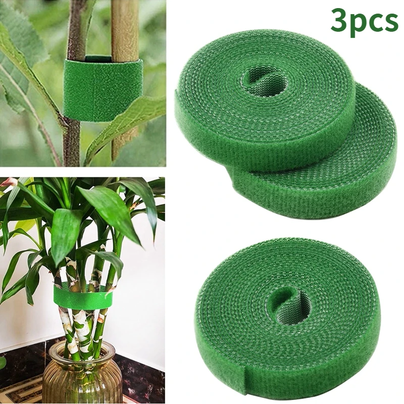 

3Pcs 2m Plant Ties Nylon Plant Bandage Velcro Tie Home Garden Plant Shape Tape Hook Loop Bamboo Cane Wrap Support Accessories