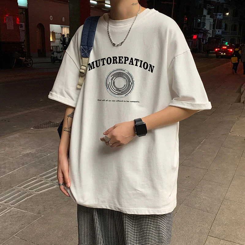 

Hybskr 2022 Summer New Cotton T Shirts High Street Letter Graphic Casual Tshirt For Male Plus 5XL Short Sleeve Man Tees Clothing