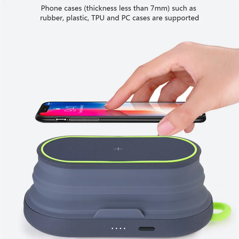 Портативное зарядное устройство 5000 мАч с беспроводной быстрой зарядкой