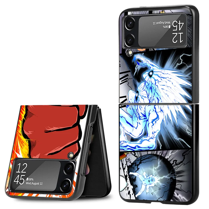 Матовый чехол для телефона Samsung Galaxy Z Flip6 5G Flip5 Flip4 Flip3 ZFlip 6 3 4 5 One Punch Man жесткий черный
