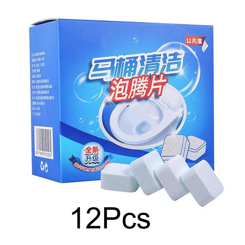 

12pcs/box Toilet Tablet Automatic Powerful Toilet Foam Cleaner Remover Urine Stains Deodorizer Yellow Dirt Toilet Cleaning