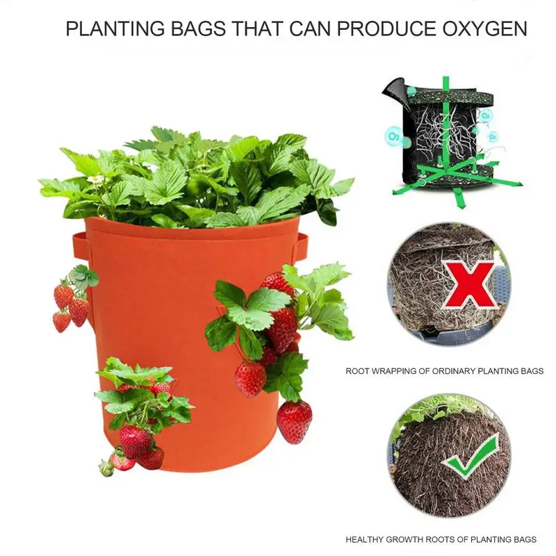 Сумка для выращивания клубники складной нетканый цветочный горшок овощей