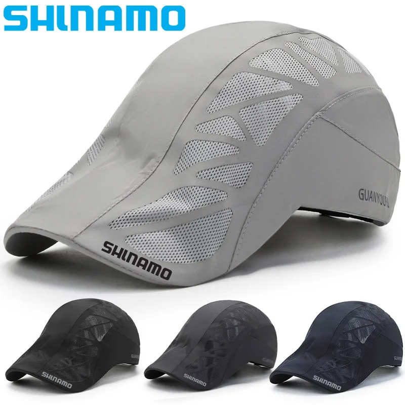 

2023 Summer Fishing Hat Light Thin Sun Protection Quick Dry Hiking Riding Hunting Forward Sun Hat Breathable Net Duck Tongue Cap