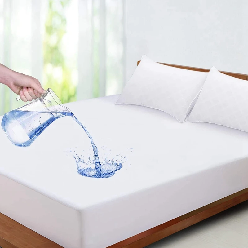 Защитный чехол на матрас Queen Size - водонепроницаемый покрывало из чистого хлопка гладкое мягкое кровать 60X80X18 дюймов.