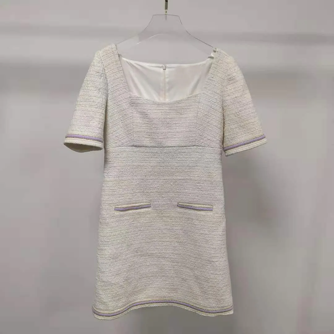 

Модное и элегантное новое платье на весну и лето, простое облегающее платье с квадратным вырезом