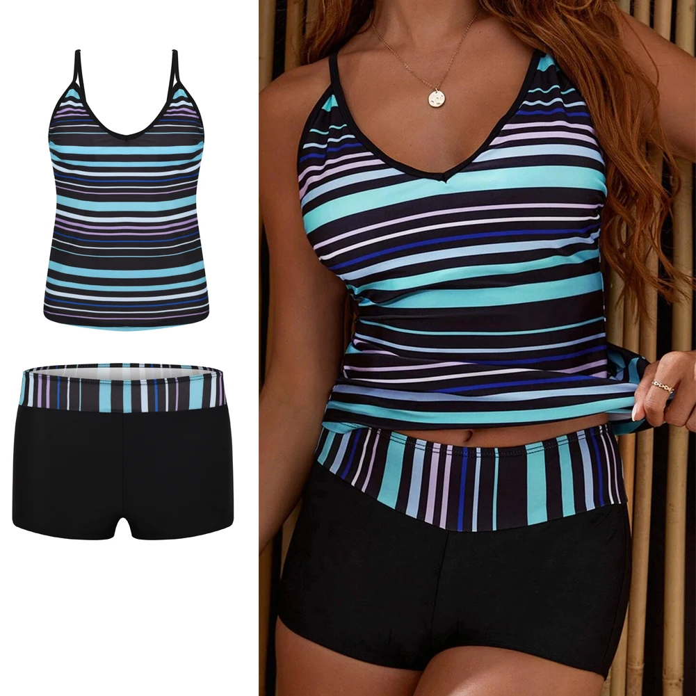 

2023 Bikini Set Short Swimsuit Women High Waist Swimwear Spaghetti Strap Top Print Bathers Swimming Bathing Swim Suit Beachwear