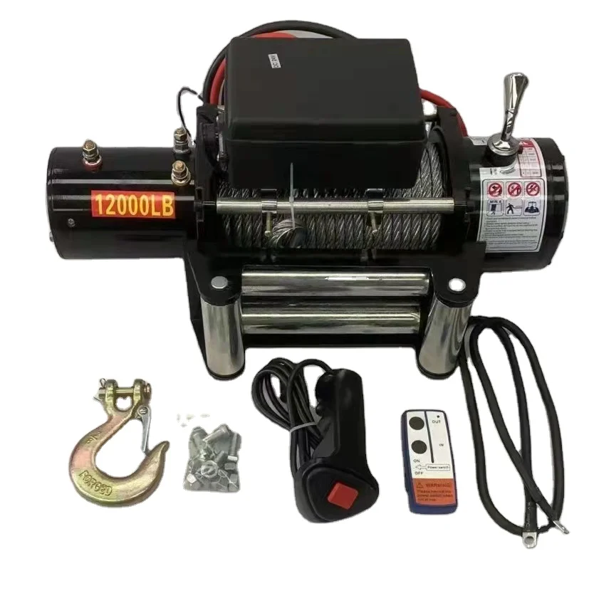 

12000lbs pulling 12v/24v mini electric winch with rope