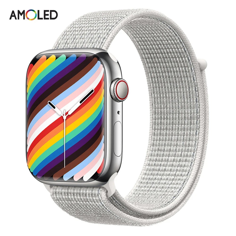 

Smart Watch Series 7 45mm Silver (1.9 inch AMOLED) Heart Rate Monitor Health Fitness Activity Tracker Smartwatch NFC GPS Watches