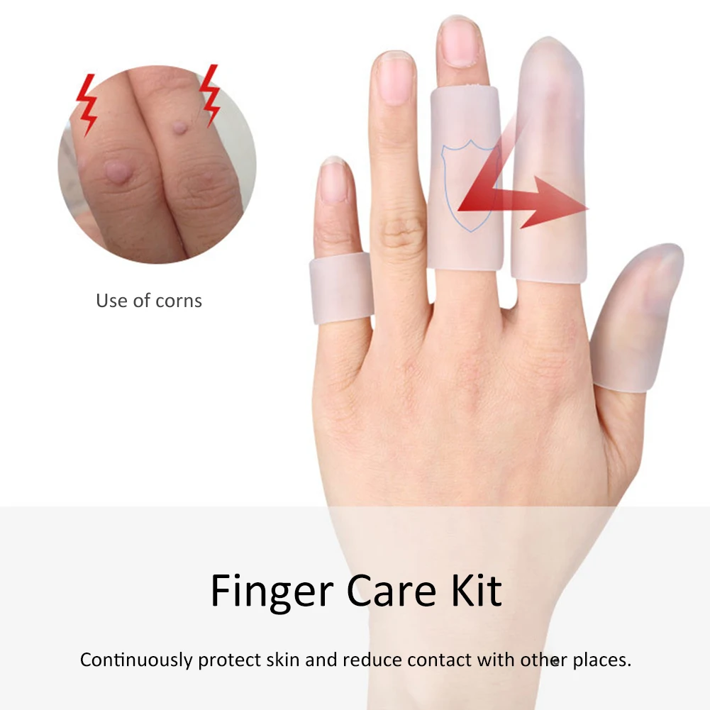 

2pcs/Set Anti-Skid Finger Sleeves Cover Cap Thumb Finger Toe Corn Protector Pain Relief Corn Callus Remover Pedicure Tool