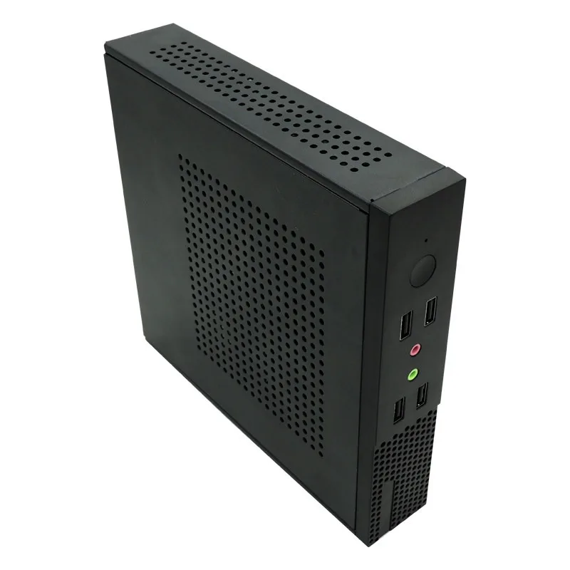 Фото Мини-корпус Thin ITX, тонкий (4 см), бесшумный, для HTPC, промышленного управления, портативный мини-компьютер для офиса, с задним креплением №2