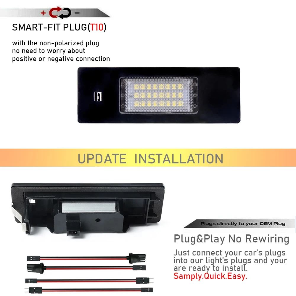 Лампа Canbus для подсветки номерного знака BMW E81 E87 F20 F21 E63 E64 F06 F12 F13 Z4 E85 E86 E89 i3 X2 F39 X4 G02