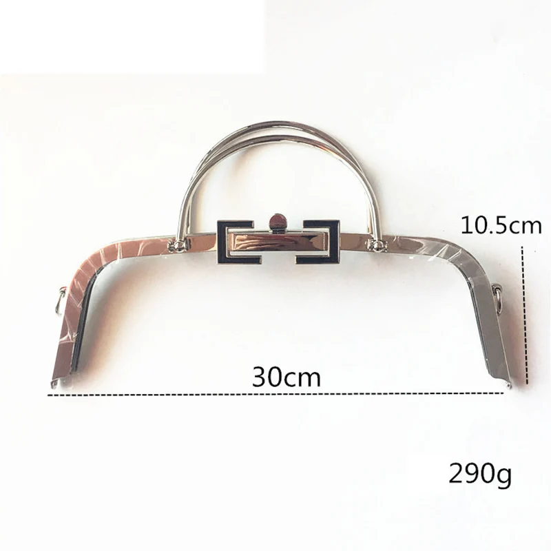 Free shipping 30cm Bag Accessories Handbag Frame Purse Metal Handle DIY Kiss Clasp Lock for Women Handle Bag Frame Hardware
