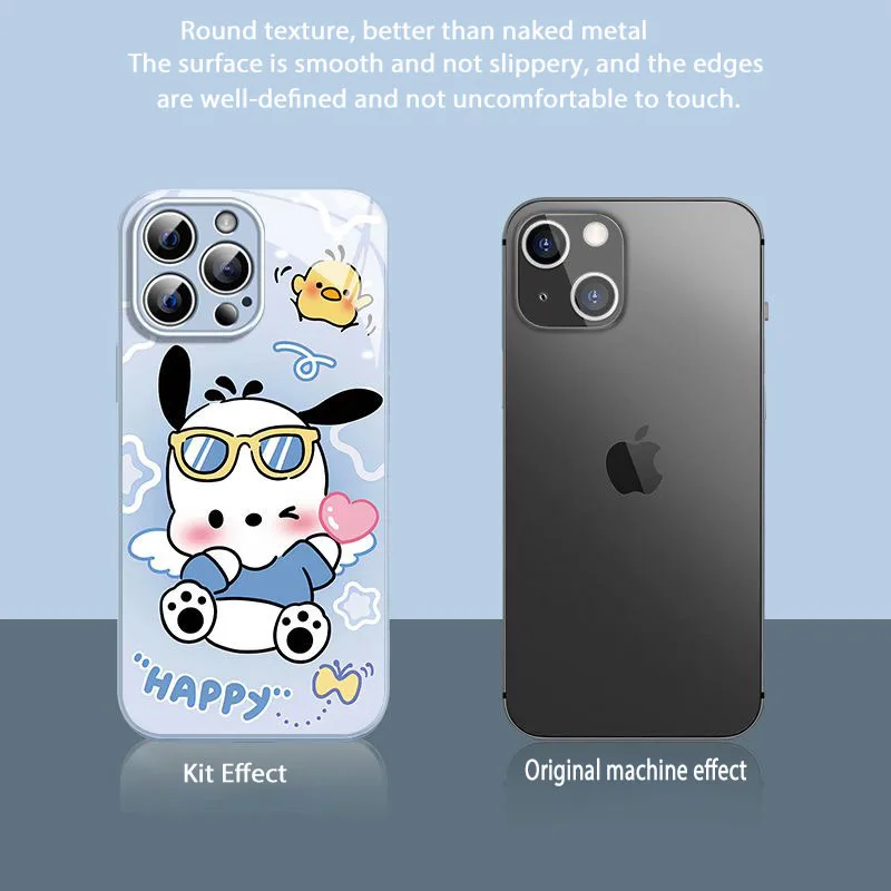 Милый чехол для телефона с металлическим покрытием IPhone X XR XS 16 15 14 13 12 Mini 11 Pro Max 7 8 SE