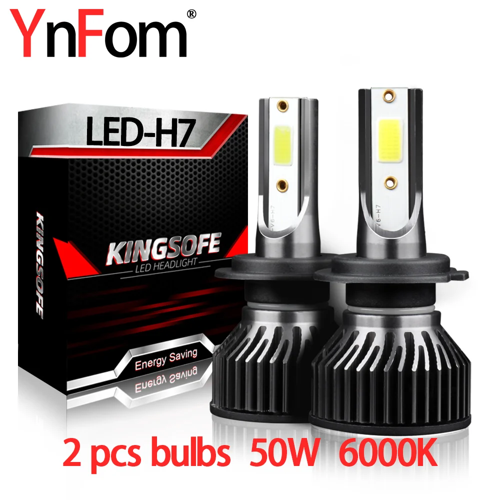 

YnFom Car Special Halogen To LED Headlight(2 Pcs)H7 Bulbs Kit For Daihatsu Toyota Brand For Low Beam,High Beam,Car Accessories