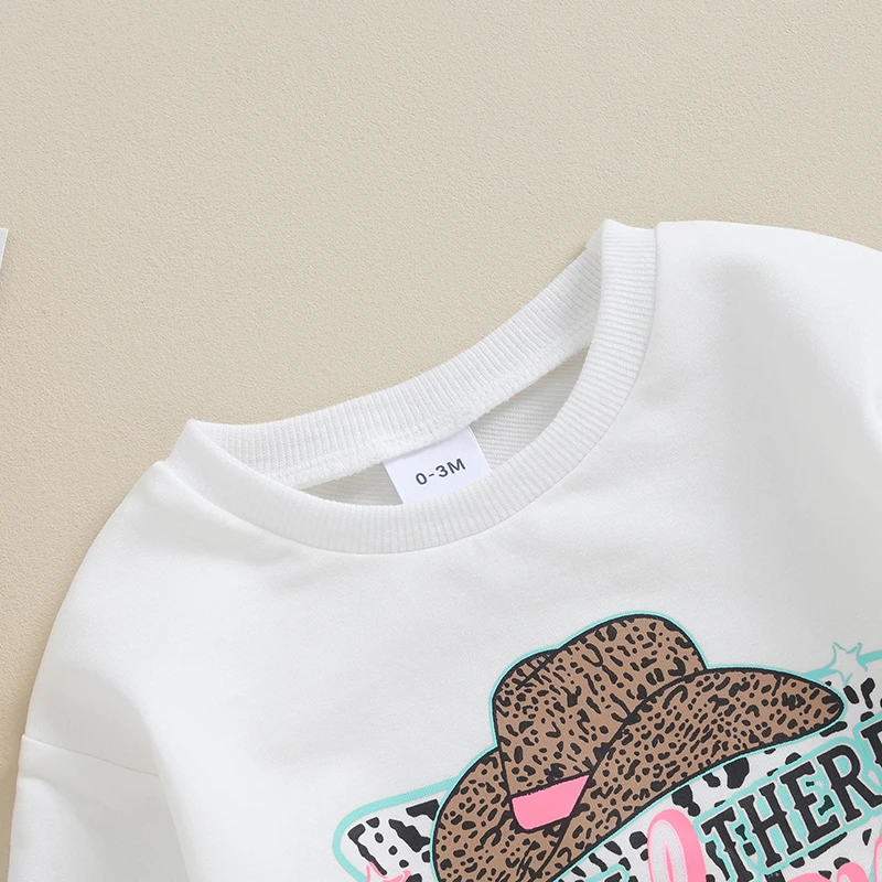 

Newborn Baby Boy Girl Western Clothes Cow Crewneck Sweatshirt Romper Oversized Long Sleeve Bodysuit Fall Outfit