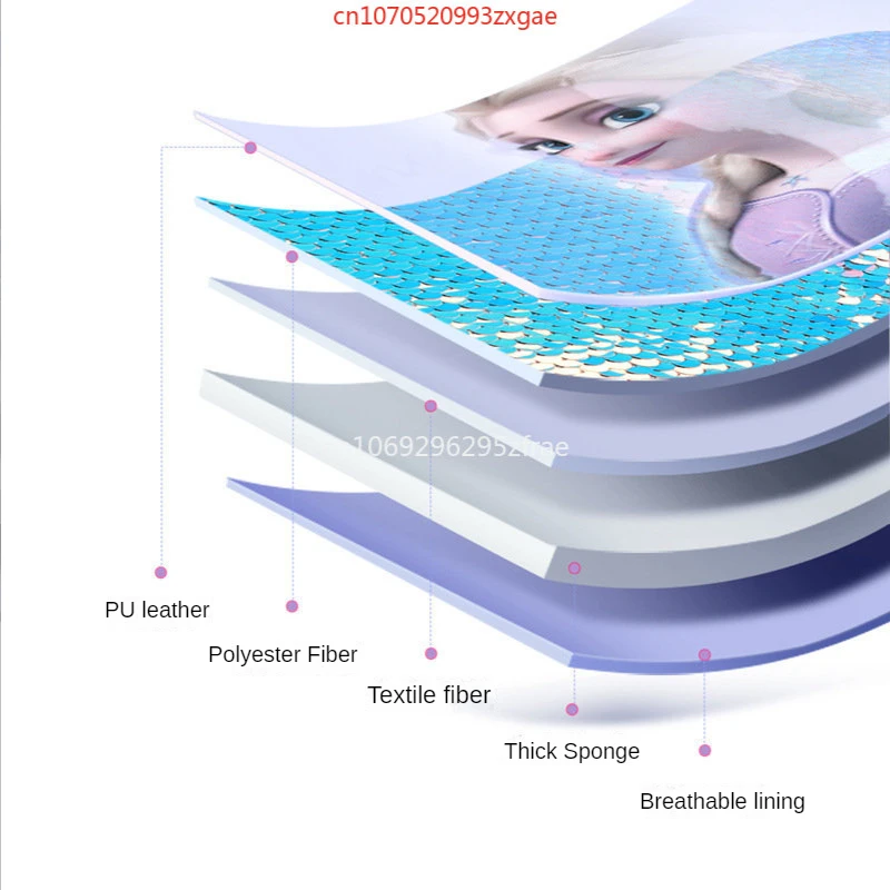 100% authentic luxury Disney Frozen girls' schoolbag, 3D layered film embossed Princess Aisha pattern Disney backpack