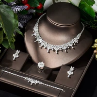 hibride fashion water drop necklace earrings ring bracelet woman jewelry set wedding party gifts accessoires bijoux femme n 89