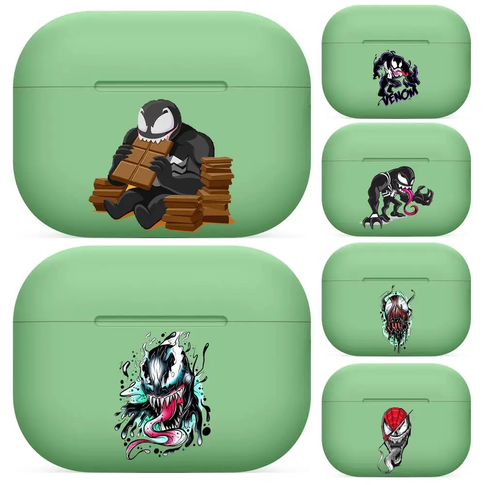 

scary marvel venom For Airpods pro 3 case Protective Bluetooth Wireless Earphone Cover Air Pods airpod case air pod cases green