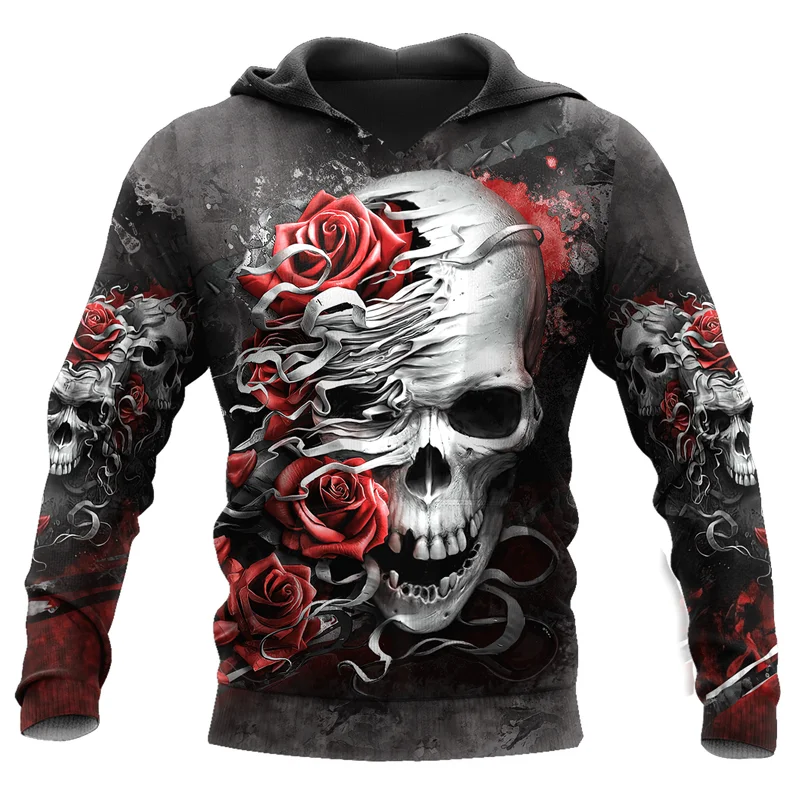 Модные забавные мужские толстовки и свитшоты с 3D-принтом в виде розового черепа