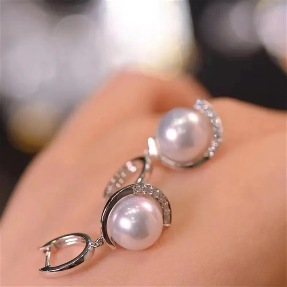 S925 Sterling Silver Pearl Beads Stud Earrings Setting Base Diy Jewelry Making Findings&Components