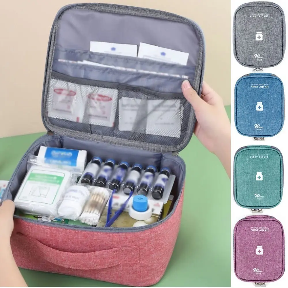 

Home Family First Aid Kit Bag Large Capacity Medicine Organizer Box Storage Bag Travel Survival Emergency Empty Portable