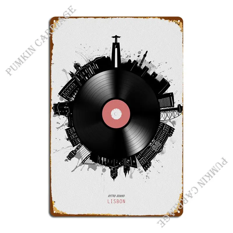 

Виниловый металлический знак города Лиссабон, Забавный настенный плакат, дизайн гаража, индивидуальный жестяной плакат