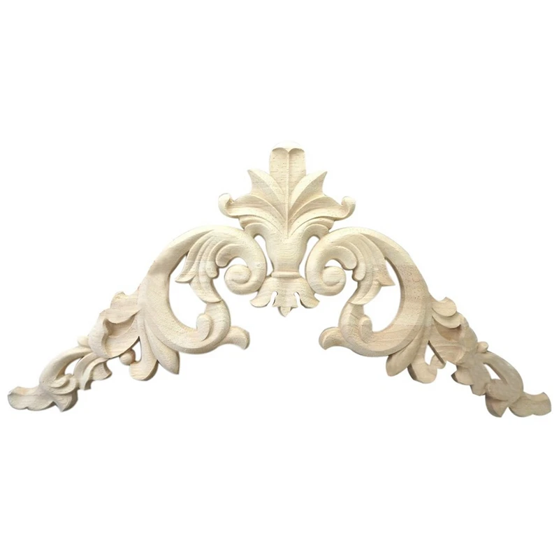 

6Pcs 15X15cm Rubber Wood Carved Corner Onlay Applique Exquisite Unpainted