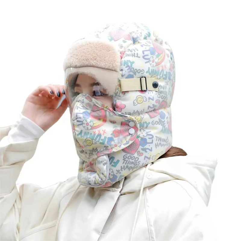 

Мягкая модная Водонепроницаемая зимняя шапка, шапки-охотники с откидным ушком, Теплая мужская шапка Lei Feng, Шапка-бини, утолщенная велосипедн...