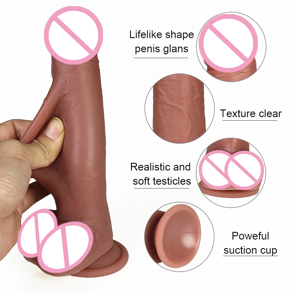 Ощущение кожи реалистичный фаллоимитатор мягкий силиконовый большой пенис с