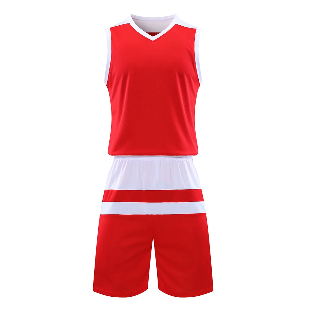 New Solid Color Men's and Women's Basketball Suit Custom Basketball Quick Drying Unisex Sleeveless Jersey and Shorts