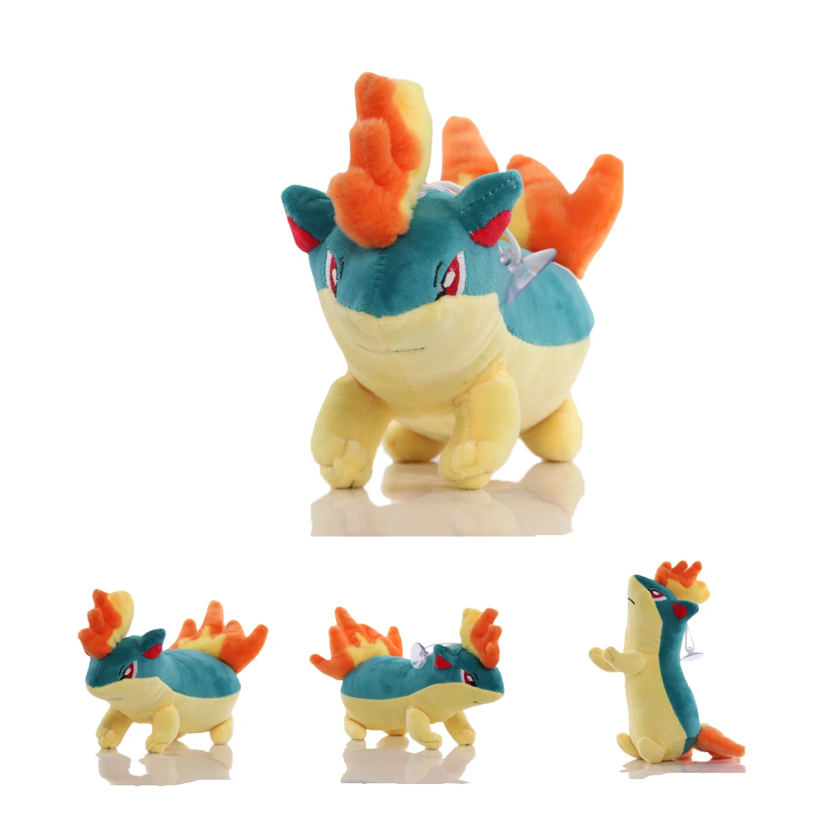 Фото Плюшевые игрушки Покемон Пикачу, семейные мягкие куклы Cyndaquil, милые плюшевые игрушки Quilava Typhlosion, коллекция хобби, детский рождественский подарок №3