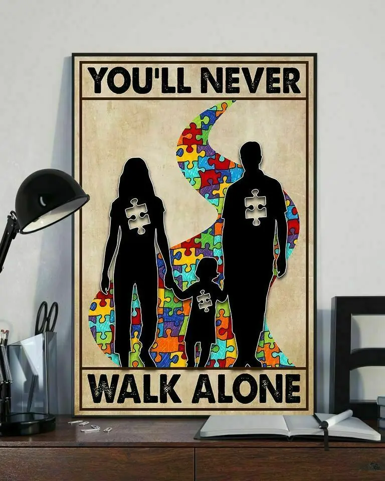 

You Never Walk Alone Metal Tin Sign Pub Bar Decoration Tin Sign Shabby Chic Home Decor Plaque Wall Art Man Cave