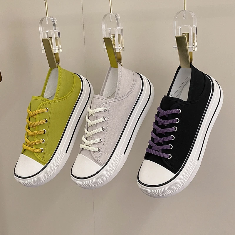 Candy Color Two-wear Canvas Shoes Women's 2022 Spring and Summer New All-match Low-top Sneakers Mango Head White Shoes