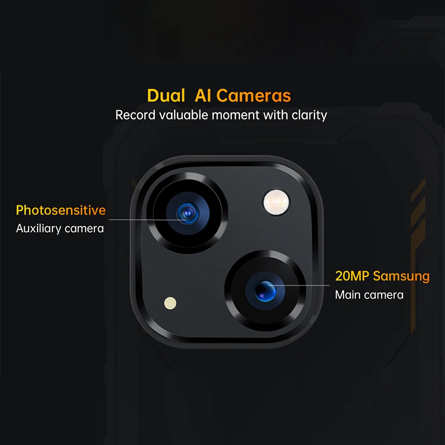 OUKITEL WP20 IP68&IP69K Rugged Smartphone 4G+32G 5.93'' HD+ 6300 mAh Android 12 Mobile Phone Quad Core 20MP Cameras Cell Phone