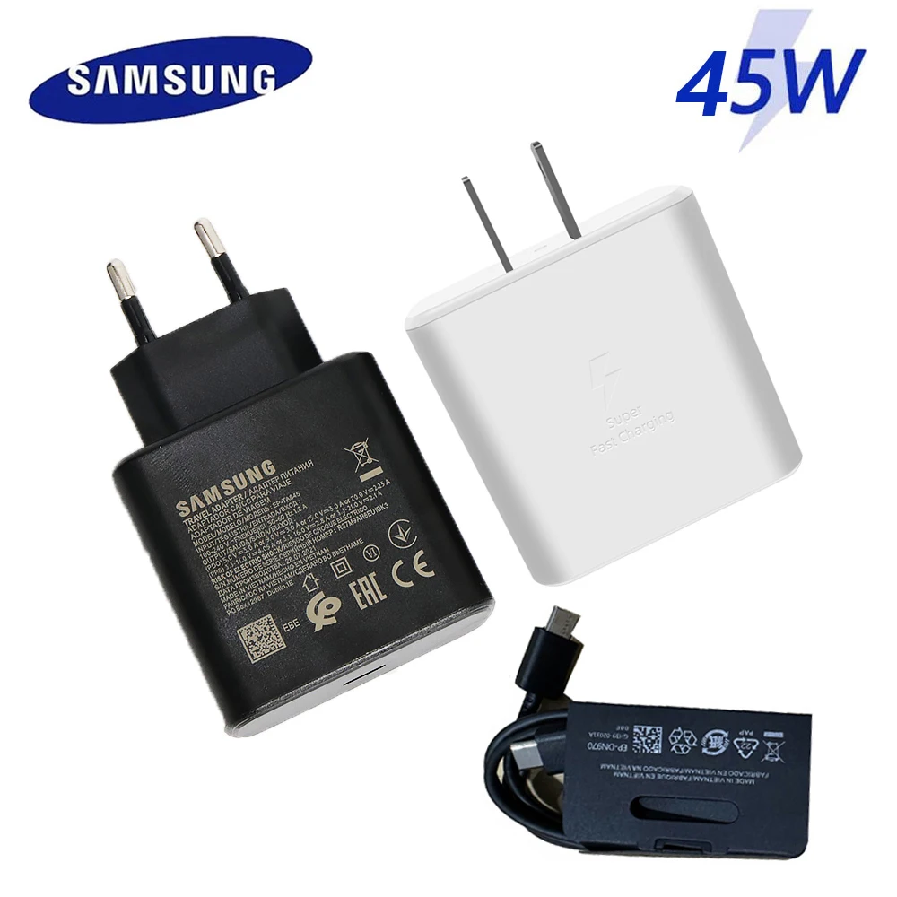 Оригинальное сверхбыстрое зарядное устройство Samsung 45 Вт для Galaxy S23 S22 S21 S20 Ultra S10 S9 S8 Plus Note20 10 + быстрый адаптер TYPE C Оригинальное сверхбыстрое зарядное устройство Samsung 45 Вт для Galaxy S23 S22 S21 S20 Ultra S10 S9 S8 Plus Note20 10 + быстрый адаптер TYPE C
