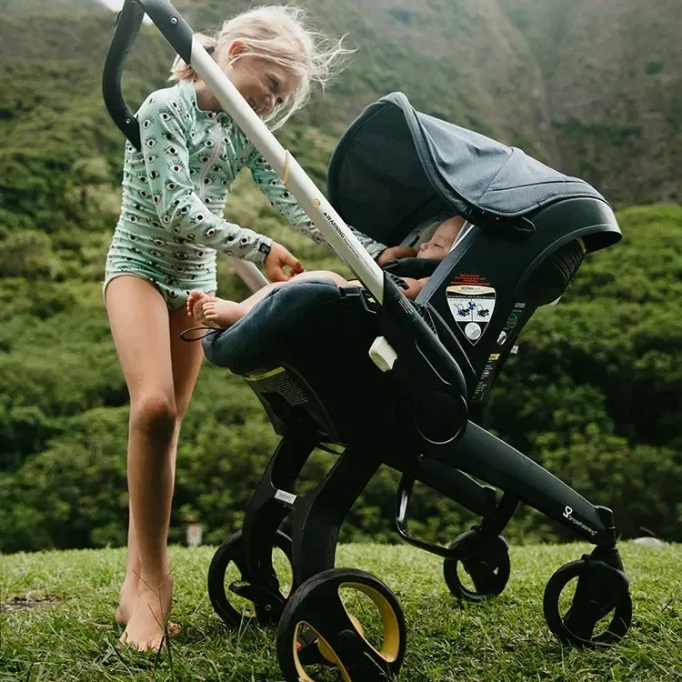 Многофункциональная детская коляска 4-в-1 складная дорожная с высоким пейзажем