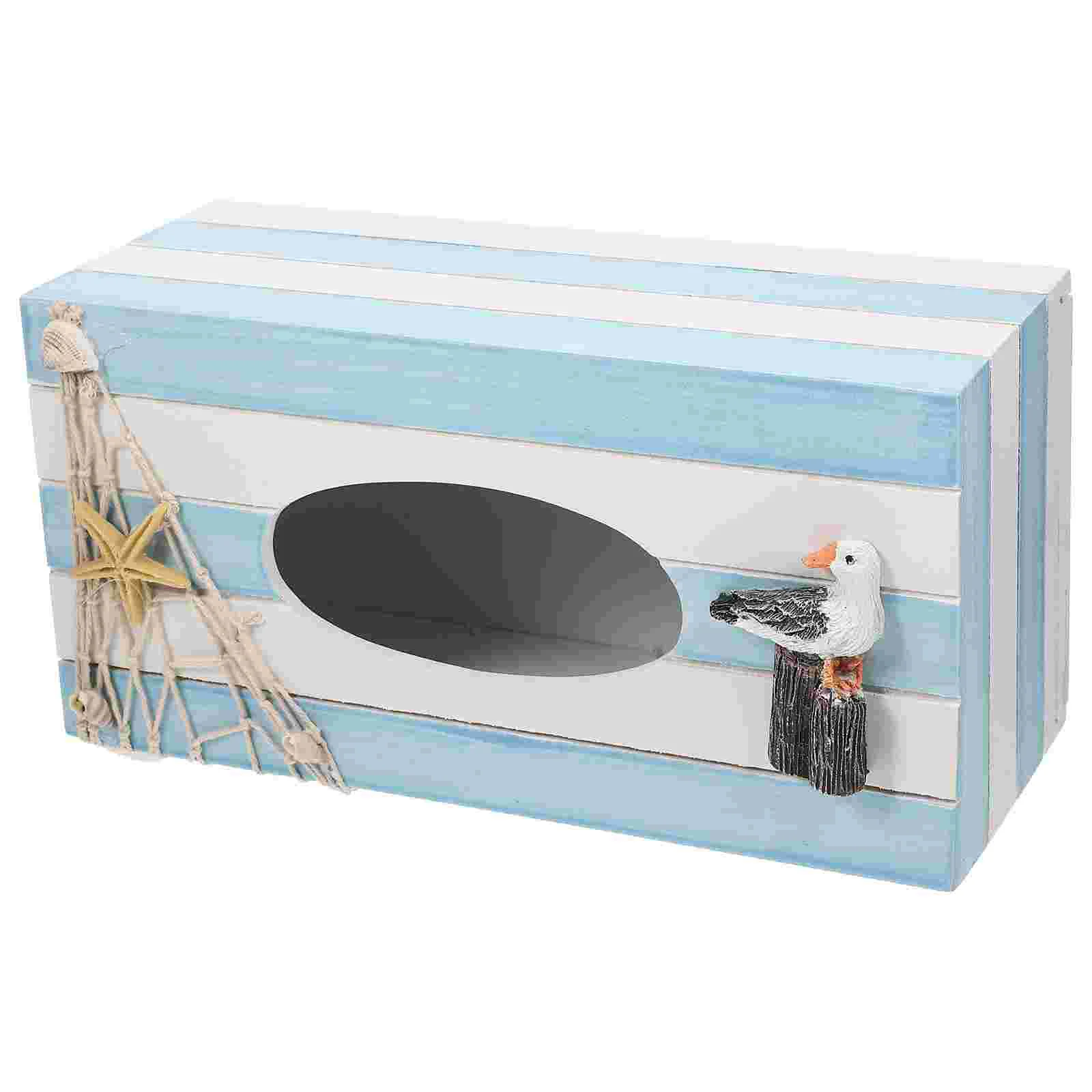 

Tissue Box Holder Paper Cover Case Napkin Dispenser Facial Towel Nautical Farmhouse Toilet Bathroom Wooden Wood Container